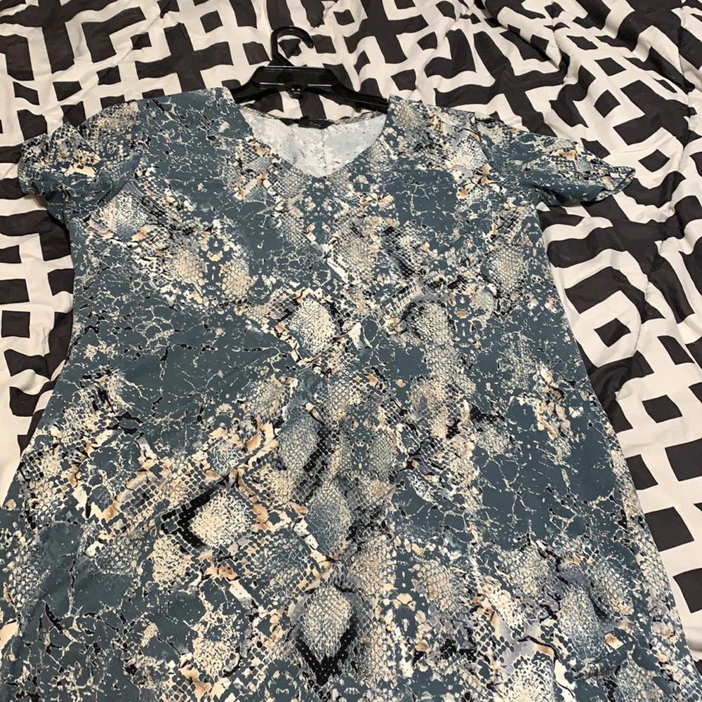 Christian Siriano snake skin print dress